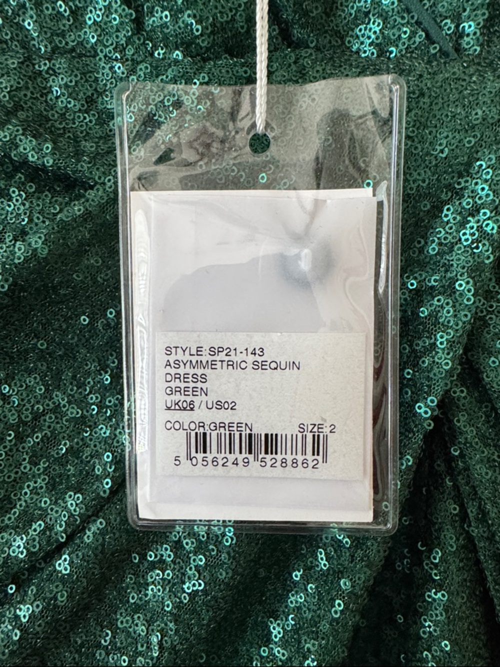 NWT - Size 2 - Self-Portrait Emerald Green Sequin One-Shoulder Mini Dress - Picture 2 of 4